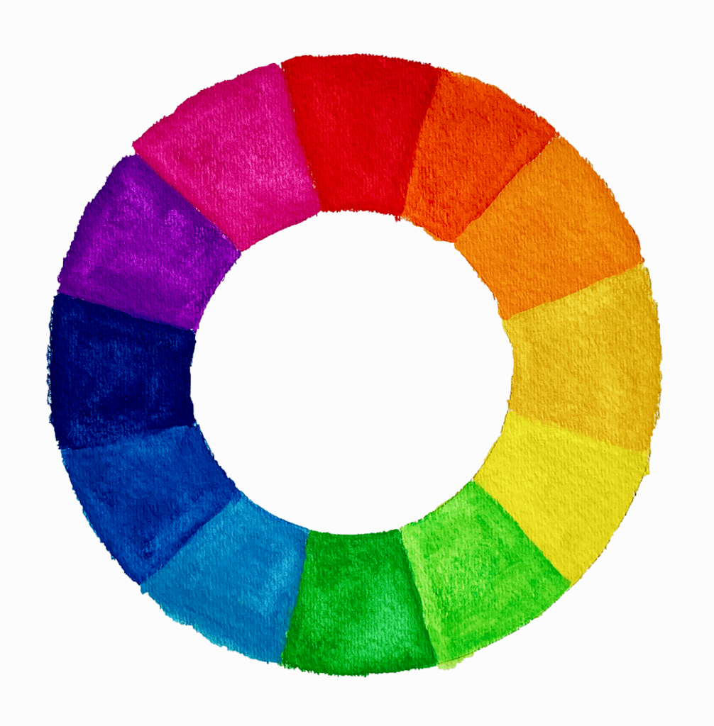 Color wheel displaying various colors that make up the spectrum