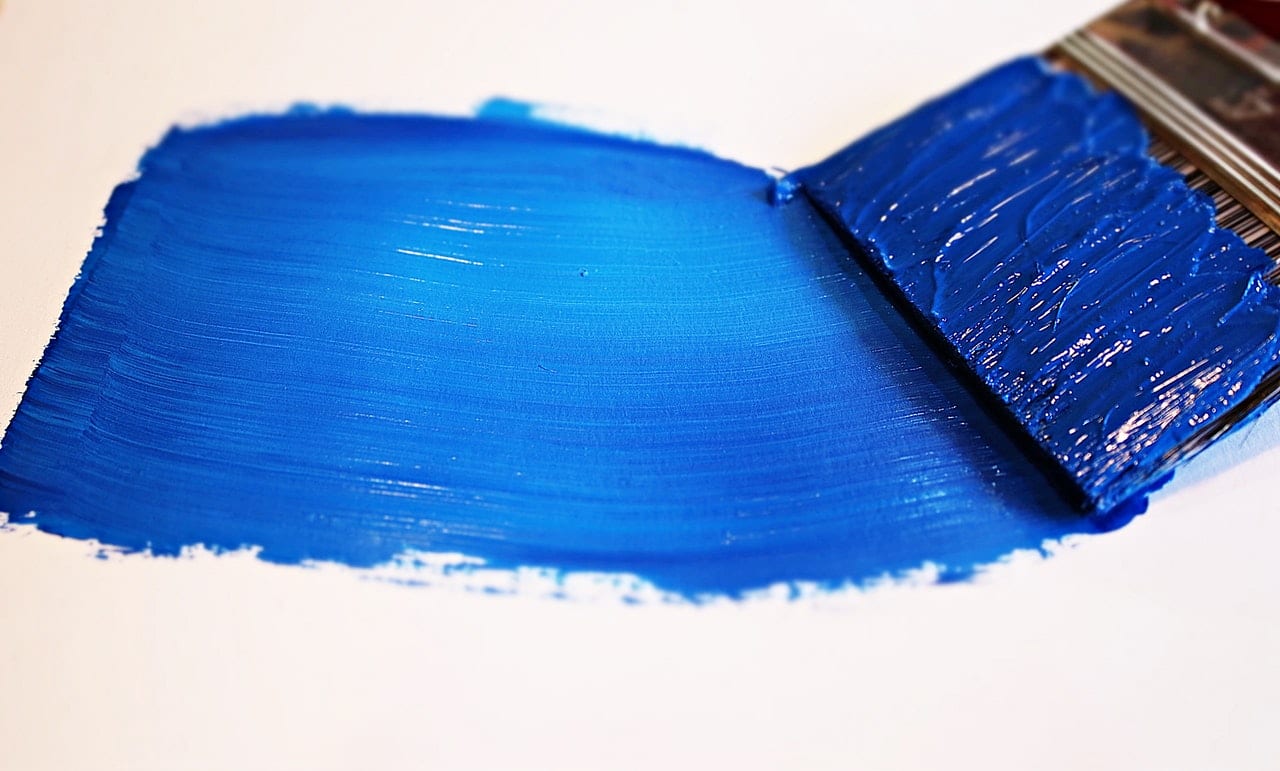 how to make blue color paint with brush on canvas