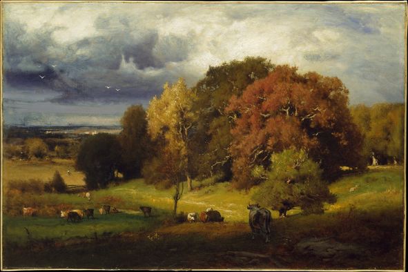 Autumn Oaks, George Inness fall landscape painting idea