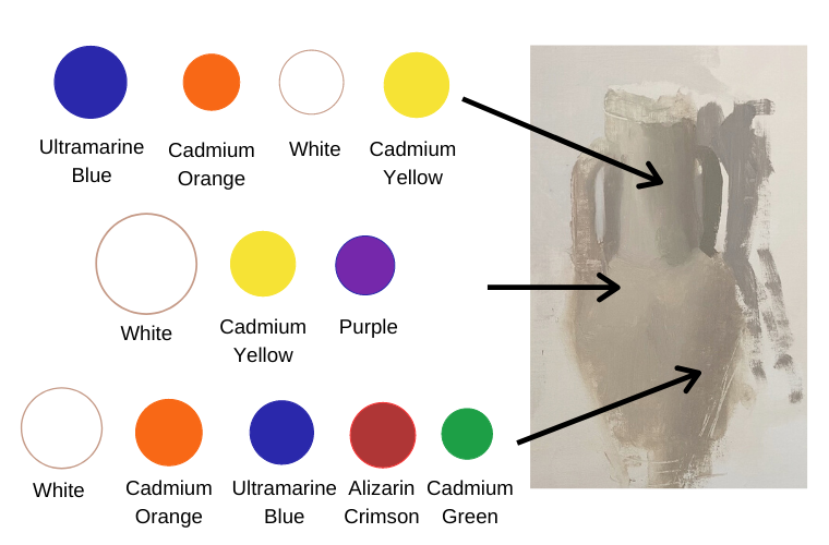 shades of white color diagram