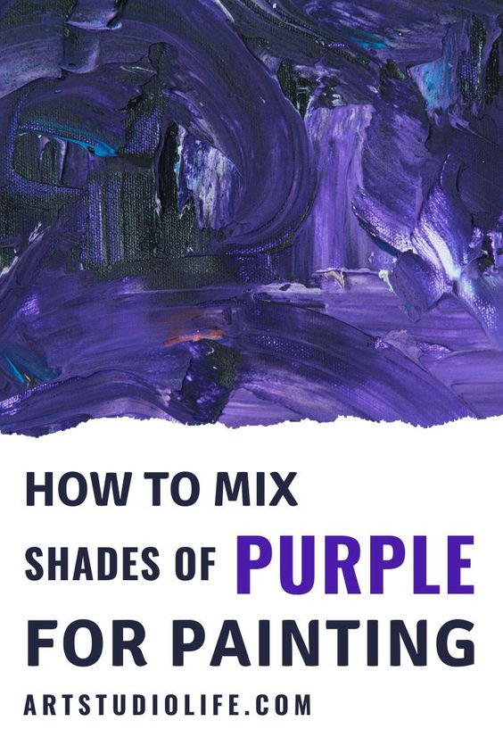 Discover what colors make purple and how to mix them to create different shades of purple color. From ArtStudioLife.com