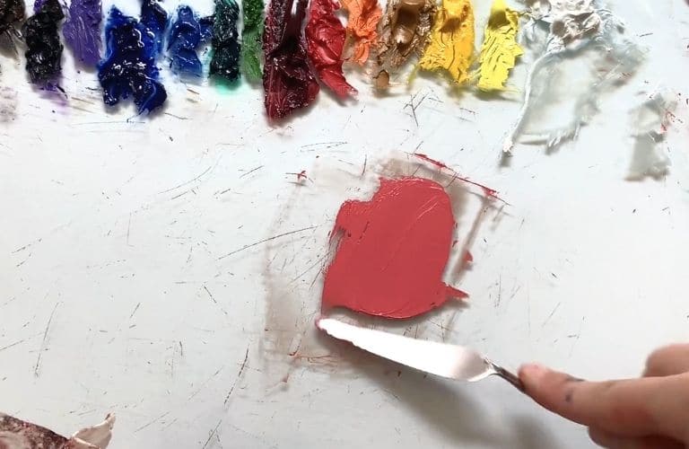 how to make light red color shades on a glass palette