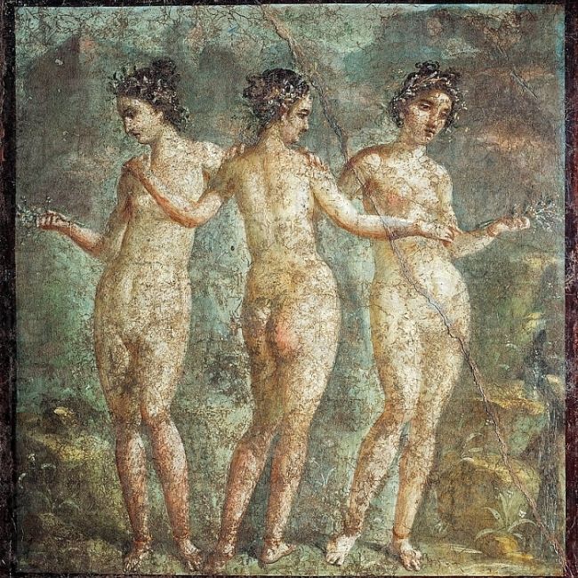 roman painting of the three graces