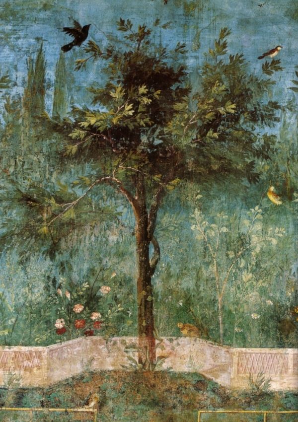 Roman painting of a garden from the villa of livia