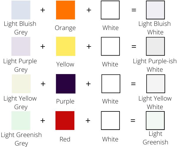 what colors make light shades of grey color