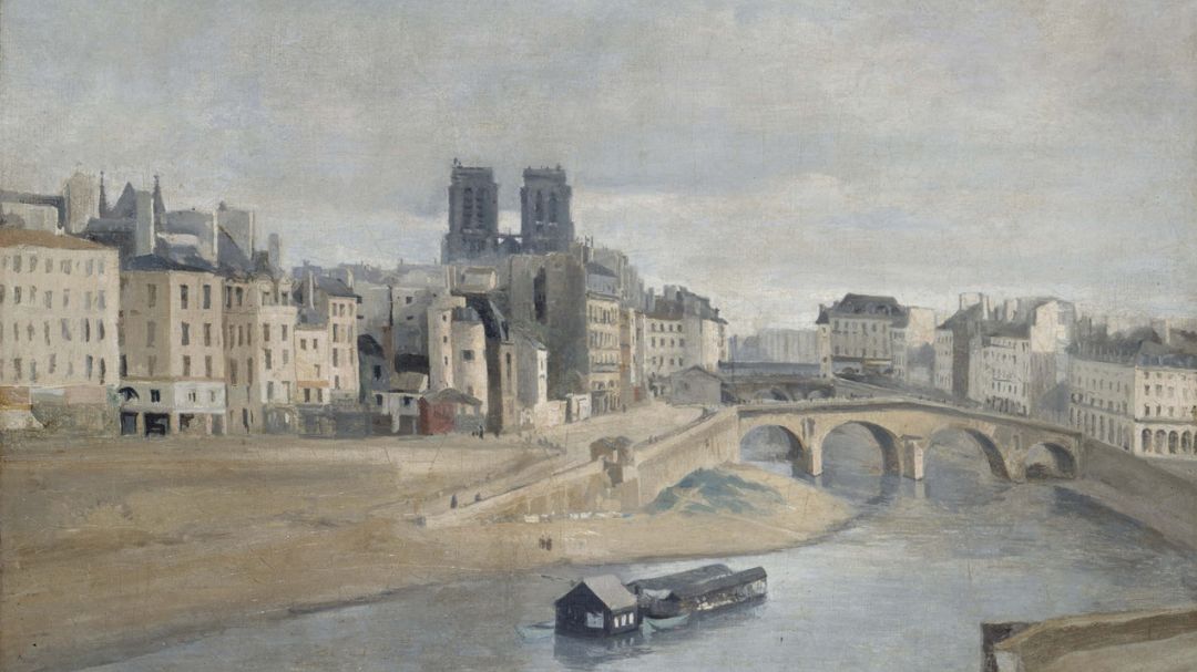 cityscape by Corot with blue gray paint colors