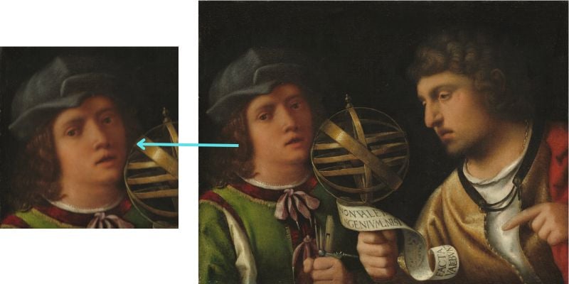 mixing skin tones example in a double portrait painting by giorgione