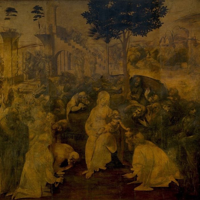 unfinished underpainting by Leonardo da Vinci