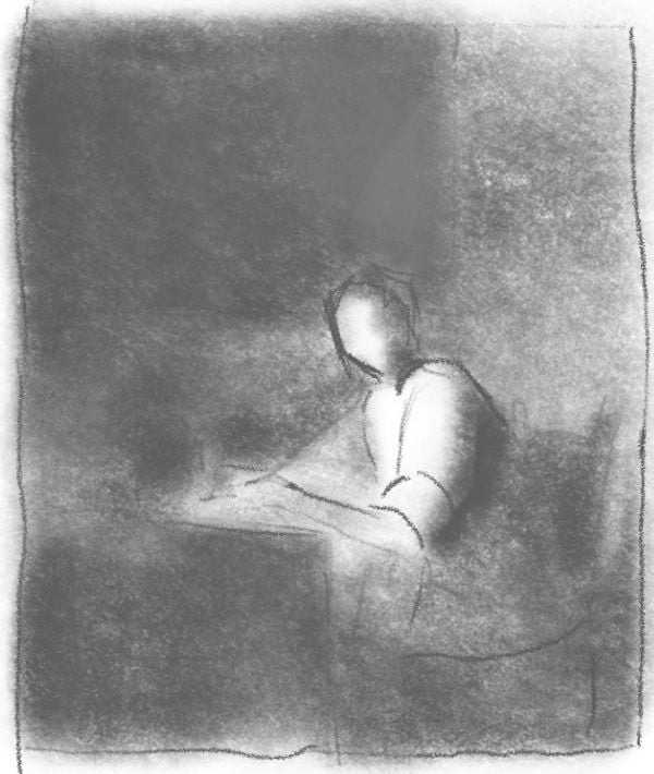 Value sketch thumbnail vermeer